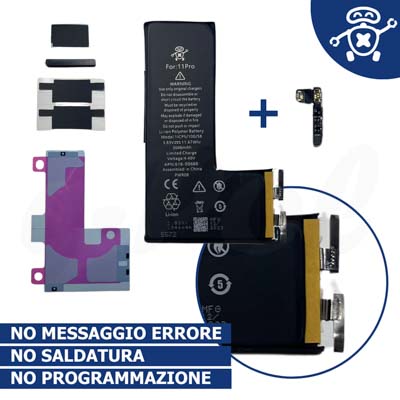 Batteria SOLO CELLE per Apple iPhone 11 PRO NEW TECHNOLOGY by e-Pol + flex tag-on ®